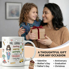 Load image into Gallery viewer, Personalized Teacher Coffee Mug Custom Name Gift for Educators