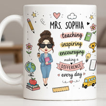 Load image into Gallery viewer, Personalized Teacher Coffee Mug Custom Name Gift for Educators