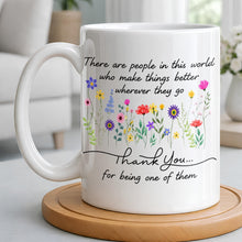 Load image into Gallery viewer, Personalized Floral Thank You Coffee Mug Custom Gift for Teacher
