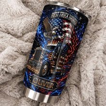 Load image into Gallery viewer, Personalized 20oz Stainless Steel Tumbler for Truck Driver Gift - American Flag & Eagle Design