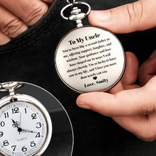 Load image into Gallery viewer, Personalized Silver Pocket Watch Custom Gift for Uncle