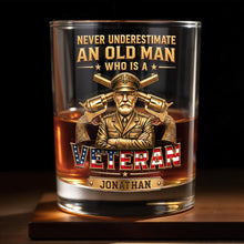 Load image into Gallery viewer, Personalized Custom Whiskey Glass Veteran Gift for Dad