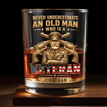 Load image into Gallery viewer, Personalized Custom Whiskey Glass Veteran Gift for Dad