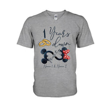 Load image into Gallery viewer, Personalized Couple Mouse T-shirt & Hoodie Custom Names Gift
