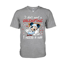 Load image into Gallery viewer, Personalized Valentine T-shirt with Mickey Mouse Design for Her