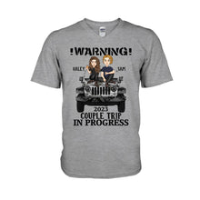 Load image into Gallery viewer, Personalized Couple Car T-Shirt and Hoodie with Custom Names | Engagement, Valentine's Day, Anniversary Gift