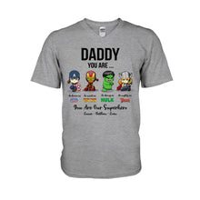 Load image into Gallery viewer, Personalized Father's Day T-shirt Hoodie Superhero Gift