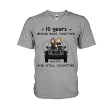 Load image into Gallery viewer, Personalized Couple T-shirt & Hoodie 10 Years Behind Bars Gift