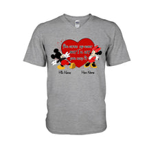 Load image into Gallery viewer, Personalized Couple Mouse T-shirt & Hoodie with Names Gift
