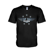 Load image into Gallery viewer, Personalized Top Dad T-shirt & Hoodie Gift with Custom Name