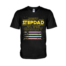 Load image into Gallery viewer, Personalized Best Stepdad In The Galaxy T-shirt & Hoodie Gift