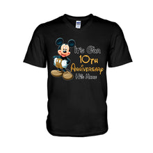 Load image into Gallery viewer, Personalized Mickey and Minnie Anniversary T-shirt & Hoodie Set for Couples