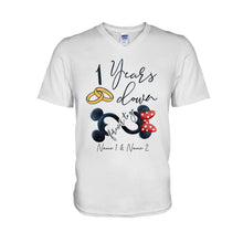 Load image into Gallery viewer, Personalized Couple Mouse T-shirt & Hoodie Custom Names Gift