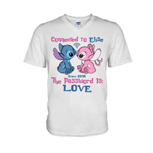 Load image into Gallery viewer, Personalized Couple T-shirt & Hoodie Connected To Love Gift