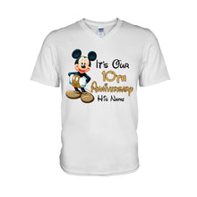 Load image into Gallery viewer, Personalized Mickey and Minnie Anniversary T-shirt & Hoodie Set for Couples