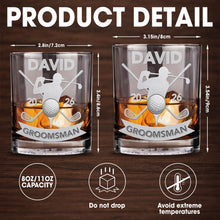 Load image into Gallery viewer, Personalized Custom Whiskey Glass Gift for Groomsman Golf Lover