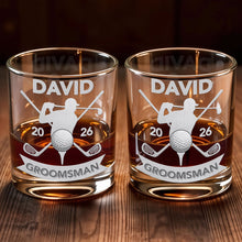 Load image into Gallery viewer, Personalized Custom Whiskey Glass Gift for Groomsman Golf Lover