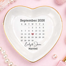 Load image into Gallery viewer, Personalized Heart Jewelry Dish Custom Name Gift for Couples
