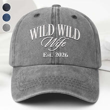 Load image into Gallery viewer, Personalized Washed Denim Cap Custom Year Gift for Wife