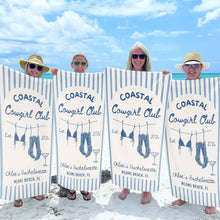 Load image into Gallery viewer, Personalized Beach Towel for Bachelorette Party Custom Name