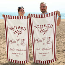 Load image into Gallery viewer, Personalized Cowboy Hat Beach Towel Gift for Bachelorette Party