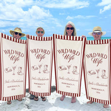 Load image into Gallery viewer, Personalized Cowboy Hat Beach Towel Gift for Bachelorette Party