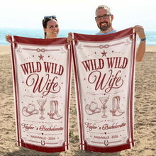 Load image into Gallery viewer, Personalized Microfiber Beach Towel Custom Name Bachelorette Gift