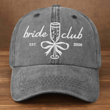 Load image into Gallery viewer, Personalized Washed Denim Cap Custom Name Bridal Shower Gift
