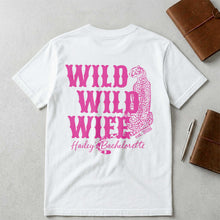 Load image into Gallery viewer, Personalized Cheetah Bachelorette T-Shirt Custom Front Back Gift