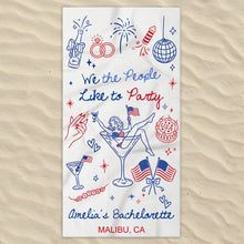 Load image into Gallery viewer, Personalized Microfiber Beach Towel Custom Name Bachelorette Gift