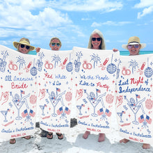 Load image into Gallery viewer, Personalized Microfiber Beach Towel Custom Name Bachelorette Gift