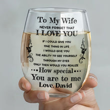 Load image into Gallery viewer, Personalized Stemless Wine Glass Custom Text Gift for Wife