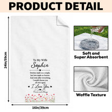 Load image into Gallery viewer, Personalized Floral Heart Kitchen Towel Custom Gift for Wife