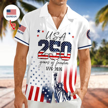 Load image into Gallery viewer, Personalized Eagle Hawaii Shirt Custom Name 250th Anniversary Gift