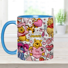 Load image into Gallery viewer, Personalized Accent Mug with Cute Pooh Bear Design for Valentine’s Day or Wedding Gift