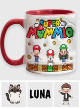 Load image into Gallery viewer, Personalized Super Mommy Accent Mug Custom Name Gift for Mom