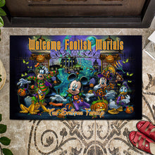 Load image into Gallery viewer, Personalized Welcome Foolish Mortals Doormat for Halloween Housewarming