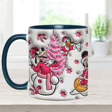 Load image into Gallery viewer, Personalized Christmas Mouse Accent Mug Custom Name Gift