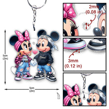 Load image into Gallery viewer, Personalized Mouse Couple Keychain Custom Name Gift for Valentine’s Day
