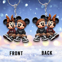 Load image into Gallery viewer, Personalized Chicano Mouse Keychain Custom Couple Gift