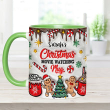 Load image into Gallery viewer, Personalized Christmas Movie Watching Mug Custom Name Gift