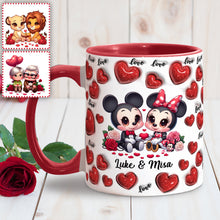 Load image into Gallery viewer, Personalized Couple Heart Mug with Custom Names for Anniversary Gift