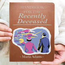 Load image into Gallery viewer, Personalized Leather Journal Handbook for the Recently Deceased Gift Idea