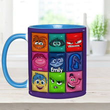 Load image into Gallery viewer, Personalized Accent Mug with Emotion Faces Custom Name Gift