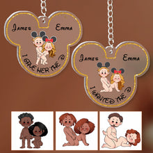Load image into Gallery viewer, Personalized Acrylic Mouse Ears Keychain Custom Name Gift for Couple