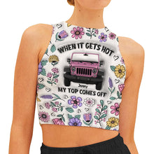 Load image into Gallery viewer, Personalized Floral Print Crop Tank Top Custom Name Gift