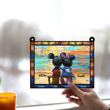 Load image into Gallery viewer, Personalized Mickey Mouse Window Hanging Suncatcher Ornament Gift for Couples