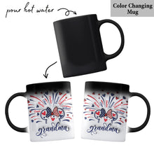 Load image into Gallery viewer, Personalized Firework Mouse Mug Custom Family Names Gift for Grandma