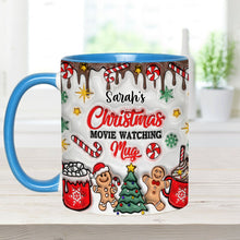 Load image into Gallery viewer, Personalized Christmas Movie Watching Mug Custom Name Gift