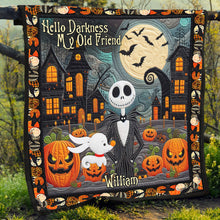 Load image into Gallery viewer, Personalized Halloween Quilt Hello Darkness My Old Friend Gift